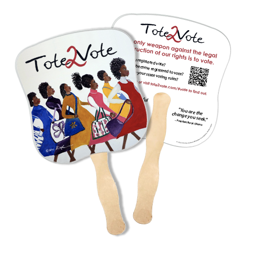 The Tote Project tote2vote handheld fan