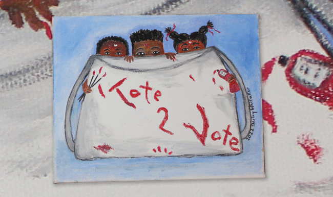 Tote2Vote painting by Shirley Jackson Whitaker